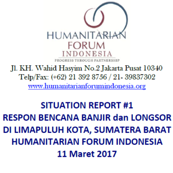Sitrep HFI #1 Banjir dan Longsor di Kab Lima Puluh Kota Sumatera Barat 2017
