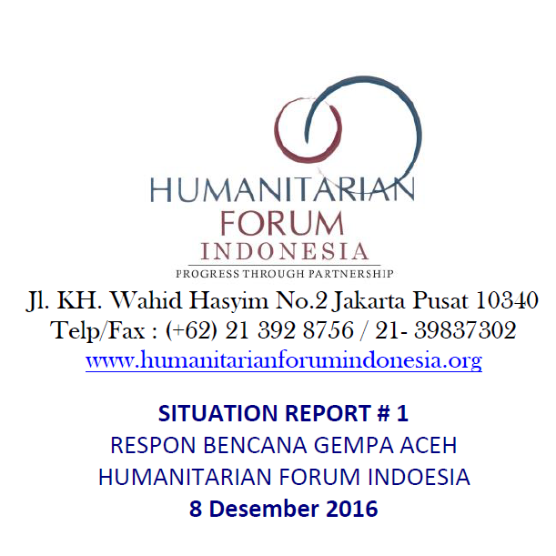 Sitrep HFI #1 Gempa Bumi di Aceh 2016